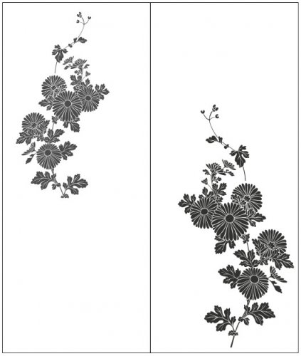 Пескоструйный рисунок Цветы 1419